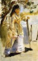 Mujer por una valla Pierre Auguste Renoir